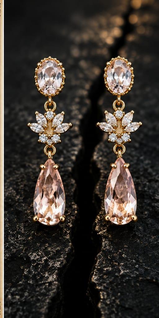 Morganite Blossom Drop Earrings
