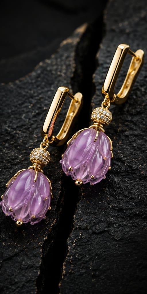 Lavender Blossom Drop Earrings