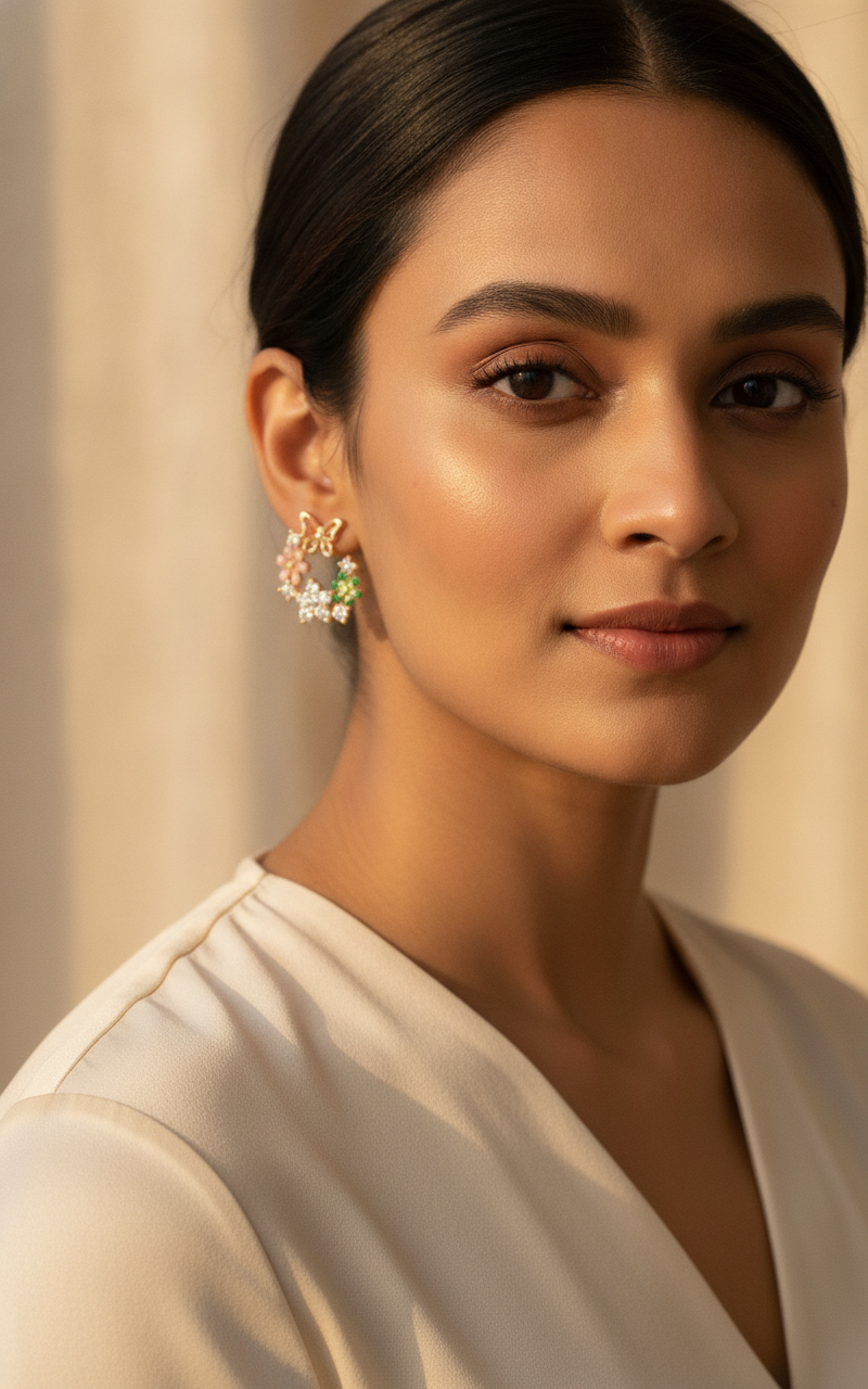 Butterfly Blossom Climber Earrings — view 3