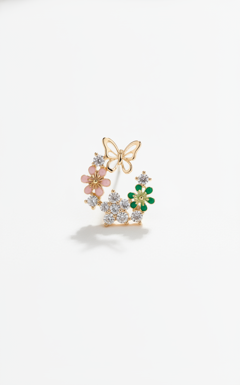 Butterfly Blossom Climber Earrings — view 2