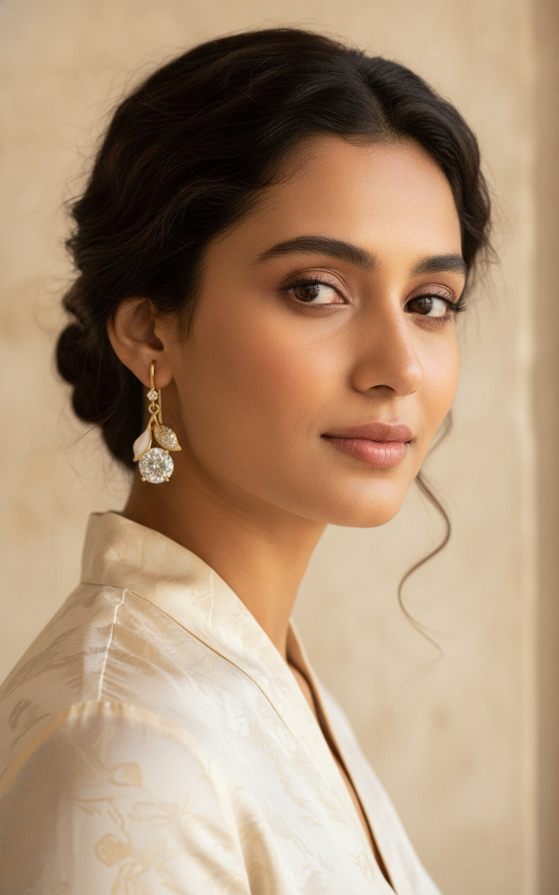 Dainty Blossom Drop Earrings — view 3