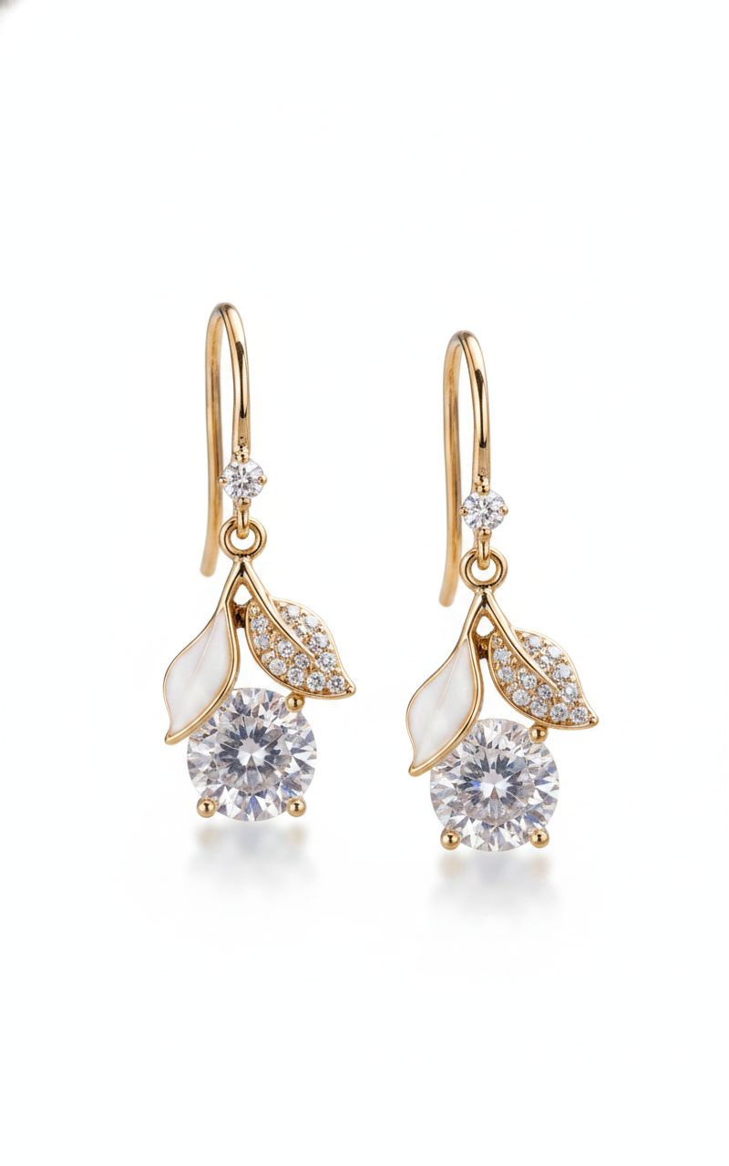 Dainty Blossom Drop Earrings — view 2