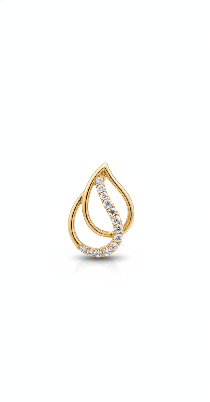 Diamond Teardrop Stud Earrings — view 2