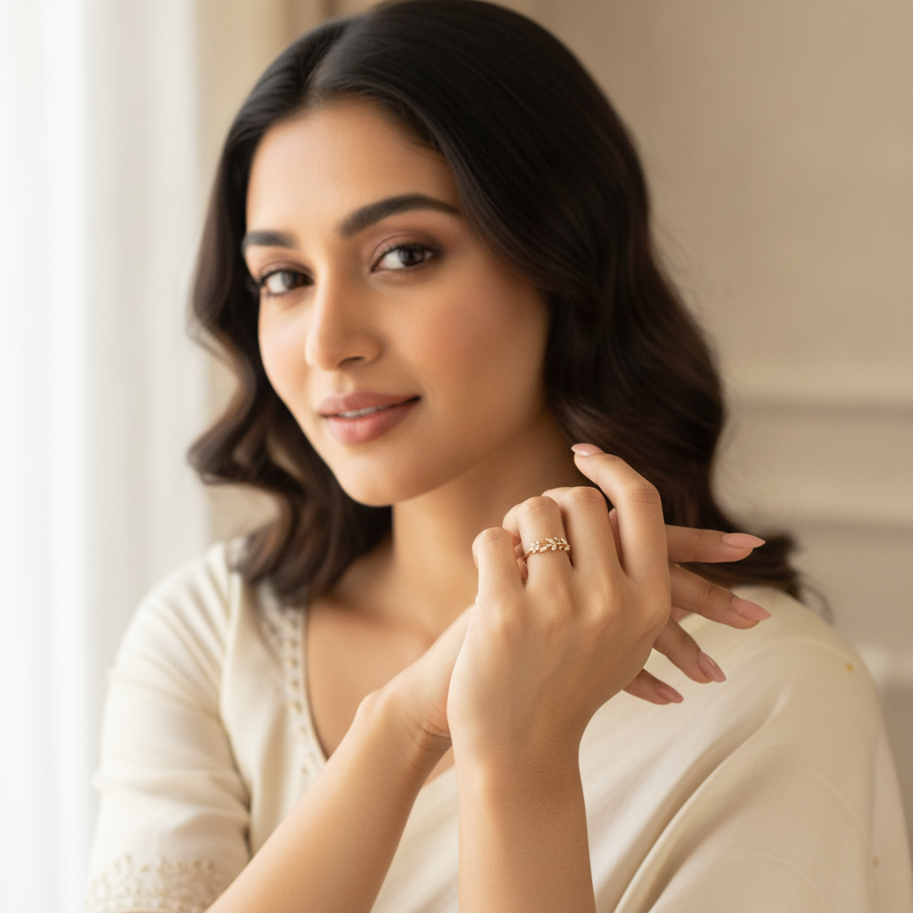 Floral Leaf Ring — view 3