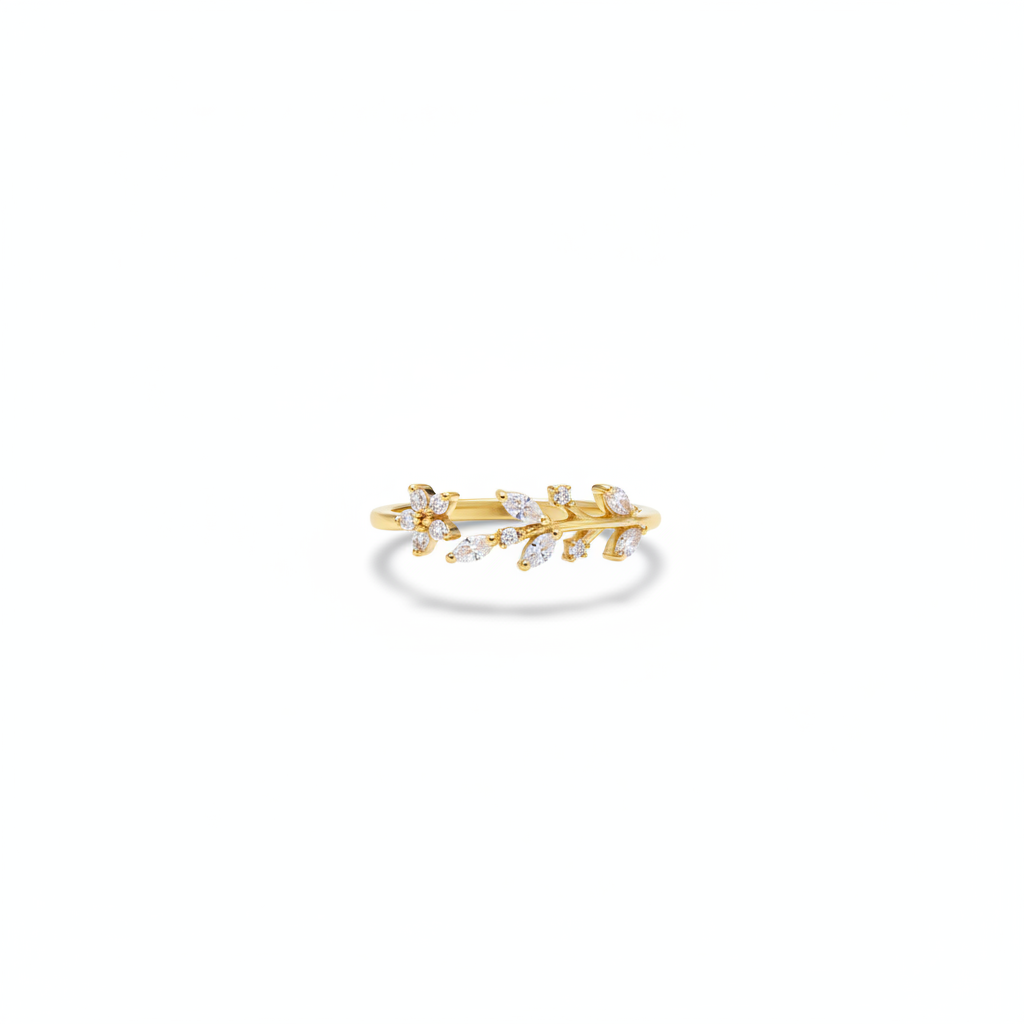 Floral Leaf Ring — view 2