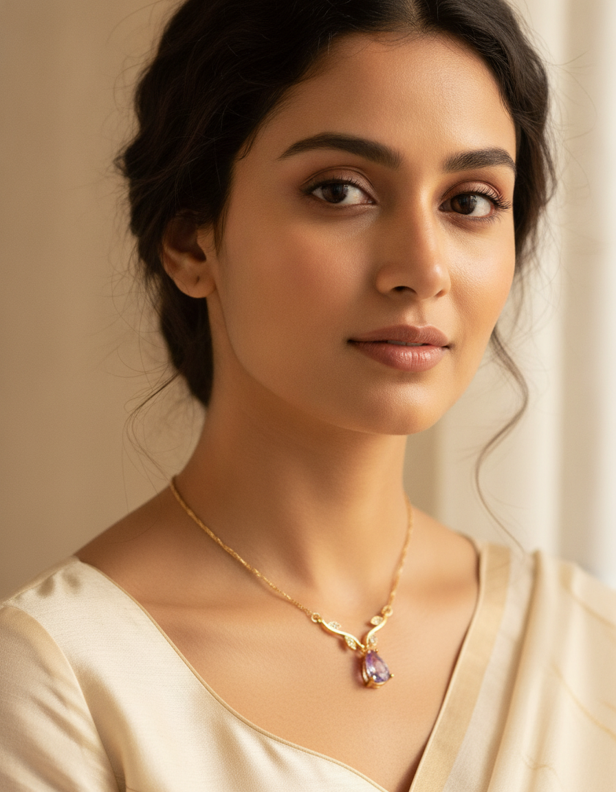 Leaf & Teardrop Necklace — view 3