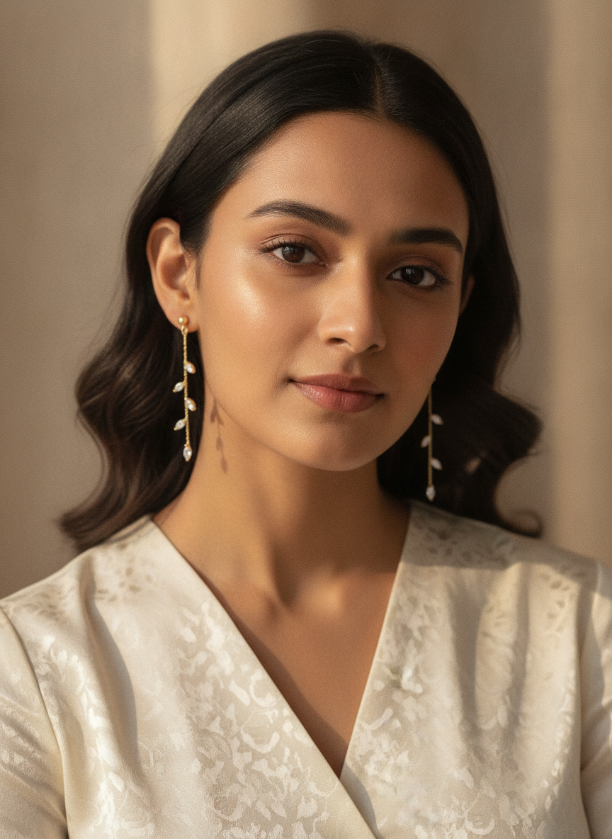 Leaf Drop Earrings — view 3