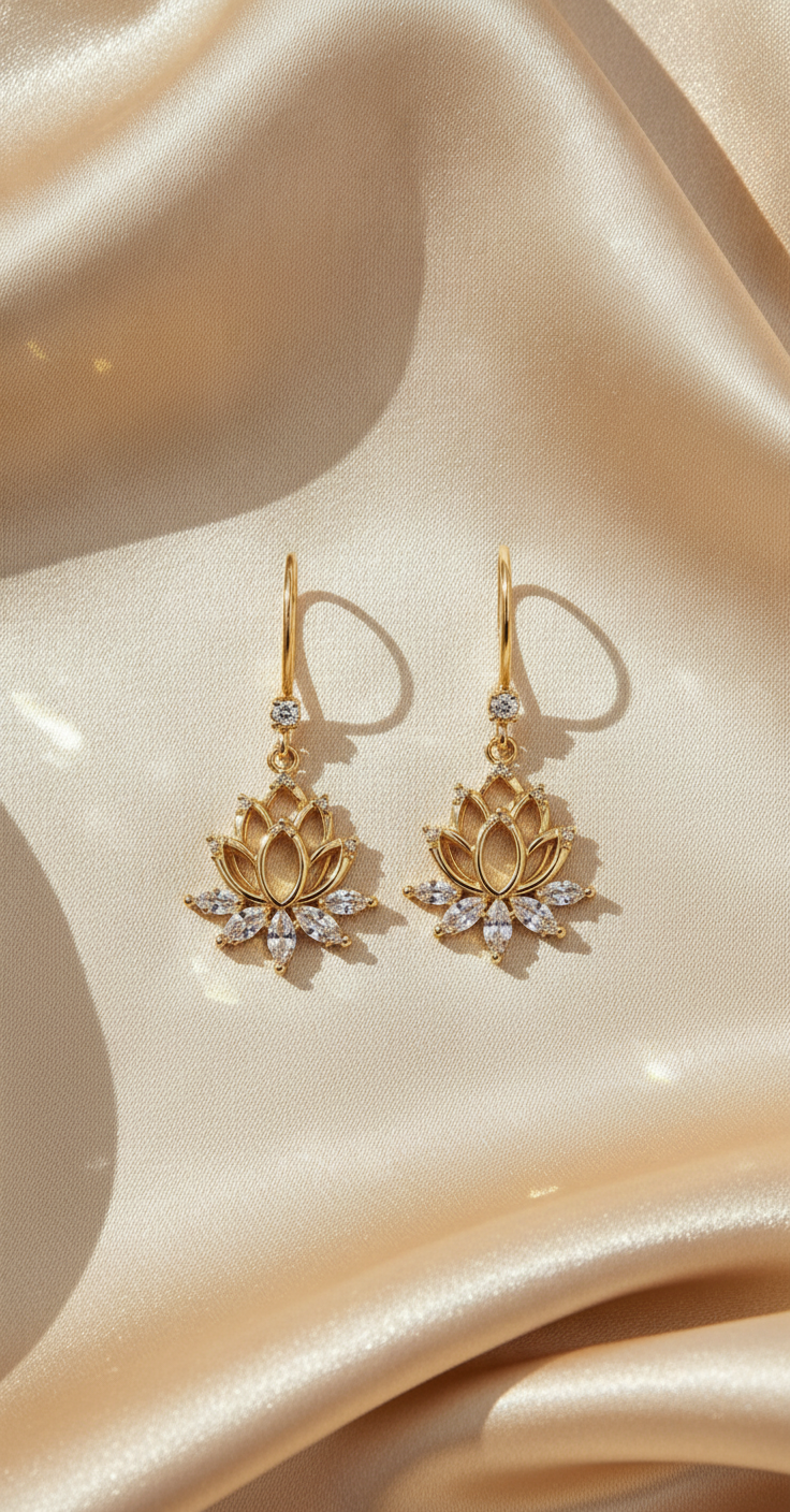 Lotus Blossom Drop Earrings