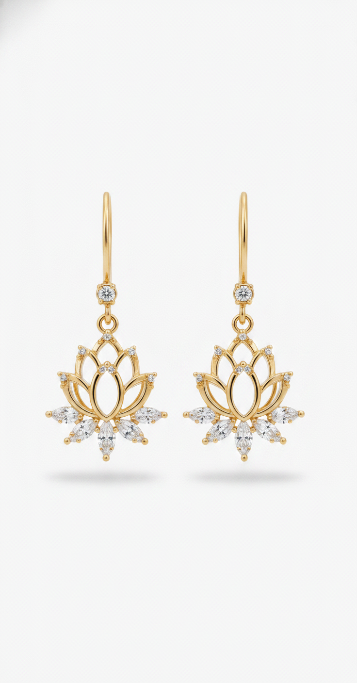 Lotus Blossom Drop Earrings — view 2