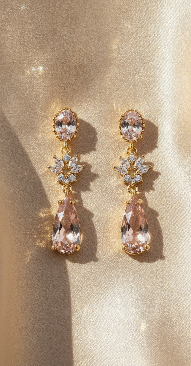 Morganite Blossom Drop Earrings