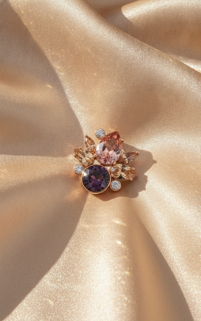 Rosé Amethyst Cluster Earrings