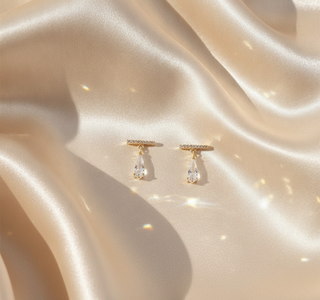 T-Bar Teardrop Dangle Earrings