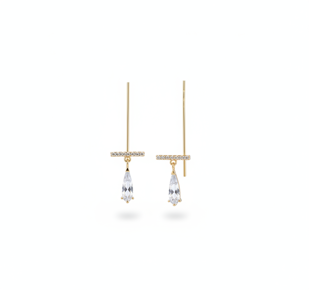 T-Bar Teardrop Dangle Earrings — view 2