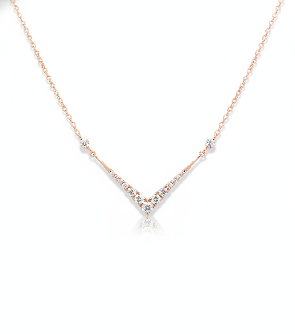 V-Shape Diamond Necklace — view 2